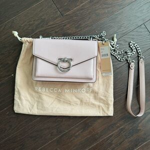 Rebecca Minkoff Light Pink Crossbody Bag with Chain Strap